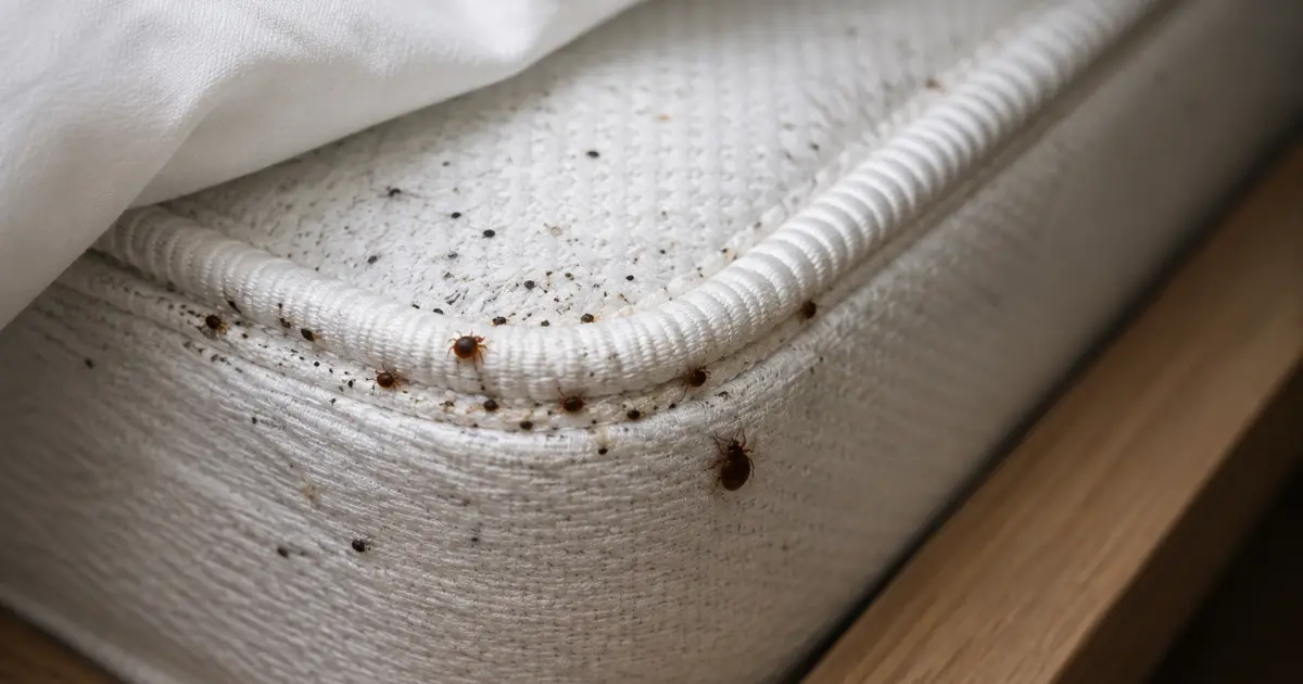 Inspection d'un matelas pour détecter des punaises de lit