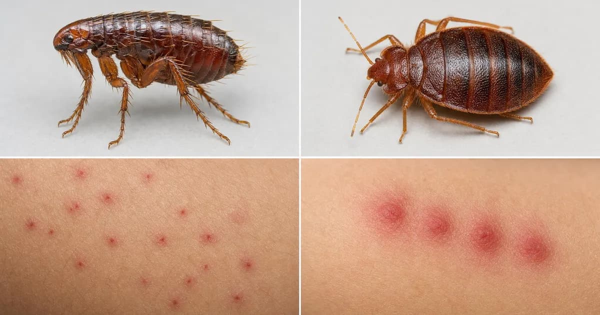 Différence entre piqure de puce et punaise de lit : insectes et marques rouges comparées sur peau