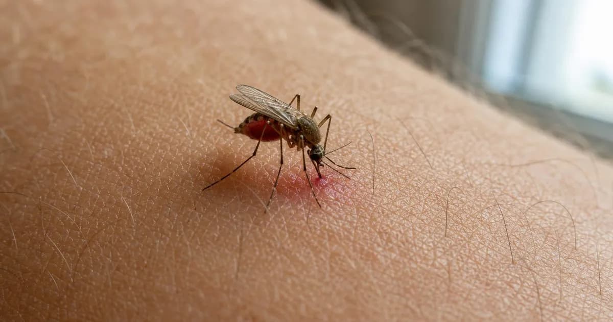 Piqûre de moustique sur la peau avec bouton rouge et légère inflammation autour de la zone piquée